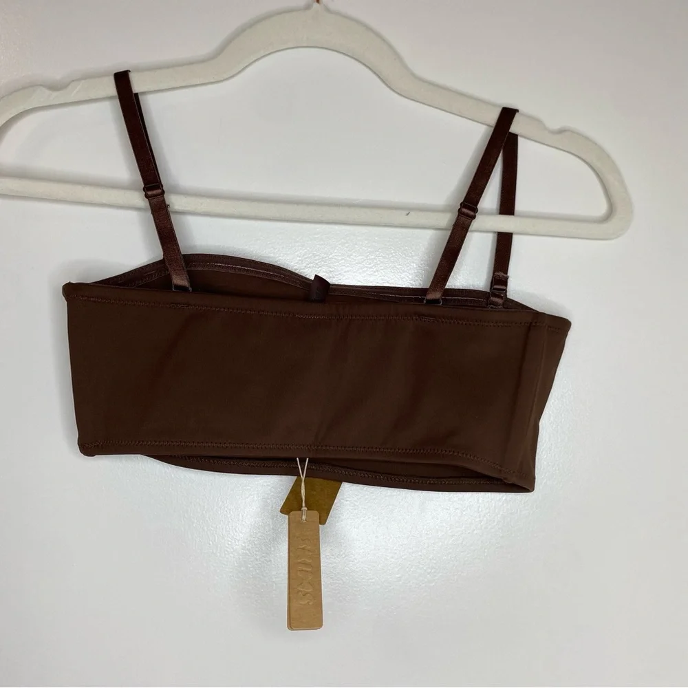 NEW!! SKIMS Shaping Swim Bandeau Bikini Top - Cocoa